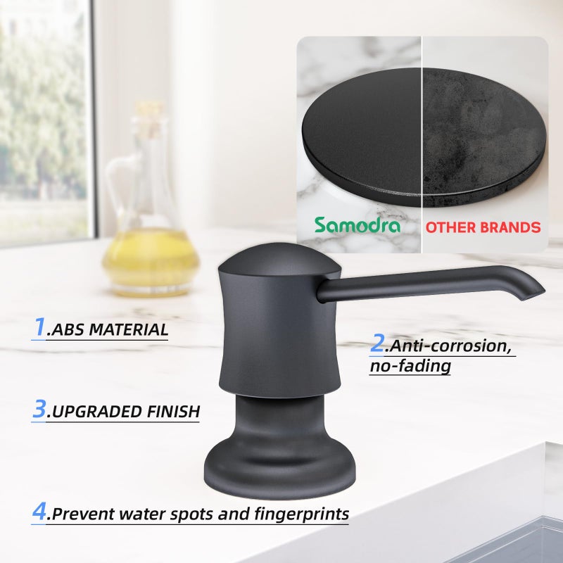 SAMODRA Kitchen Soap Dispenser Refill from The Top Countertop Kitchen Bathroom Soap Dispenser with 12 OZ Bottle - Image 4